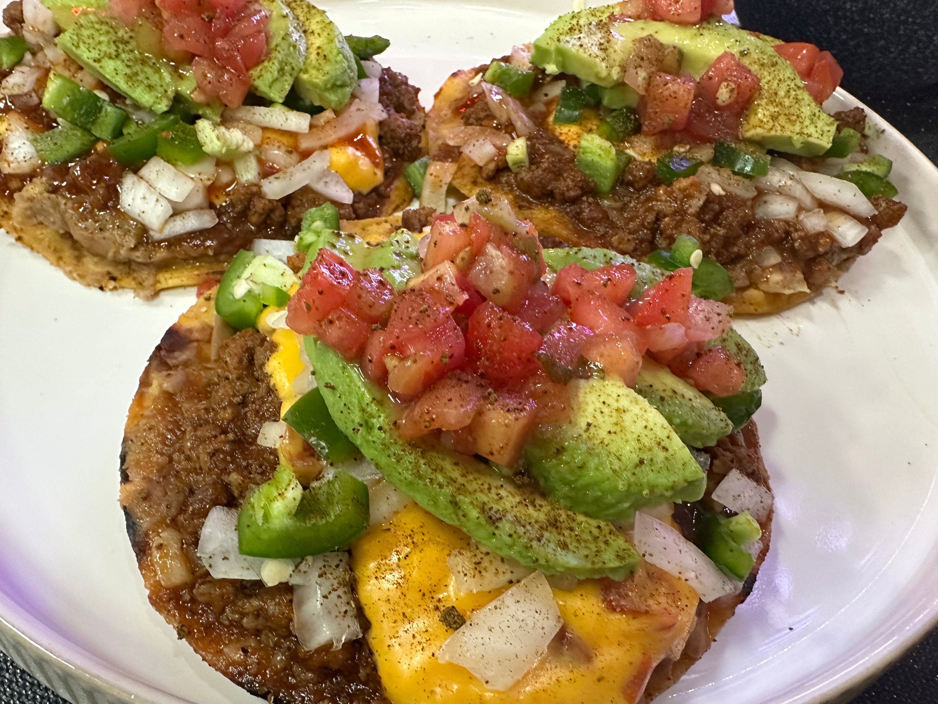 Texas Tostadas (Tailgate Recipe with Chili + Pinto Beans)
